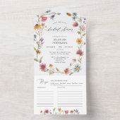 Tuinbloem Vrijgezellenfeest All In One Uitnodiging (Binnen)