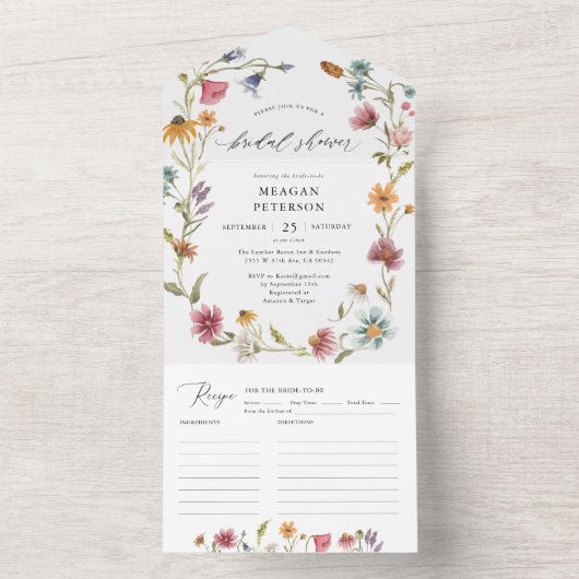 Tuinbloem Vrijgezellenfeest All In One Uitnodiging (Binnen)