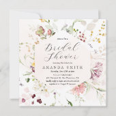 Tuinbloem Wildbloemen Blush Roze Vrijgezellenfeest Kaart (Voorkant)