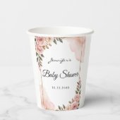 Tuinbloemen Baby shower Papieren Beker (Achterkant)
