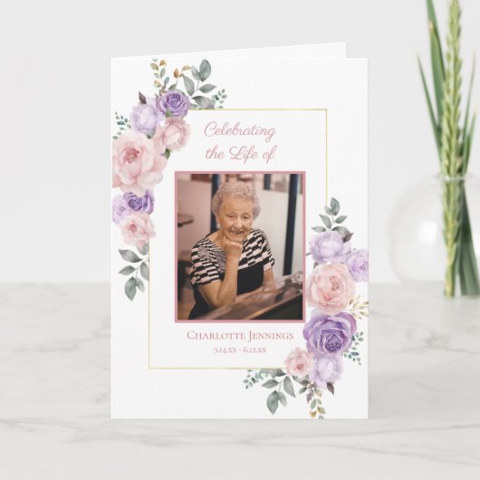 Tuinbloemen Begrafenis viering van het leven Programma (Voorkant)