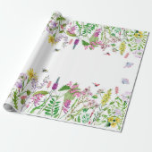  tuinbloemen bijen cadeaupapier (Uitgerold)