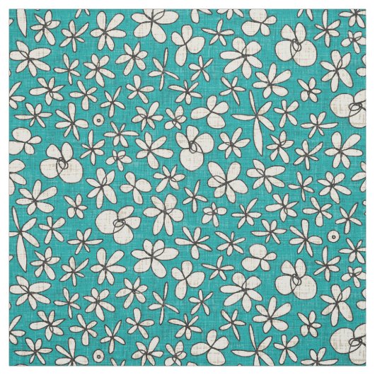 tuinbloemen blauw stof (Swatch)