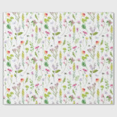 Tuinbloemen Bloemen Plantaardige Kunst Cadeaupapier (Vlak)