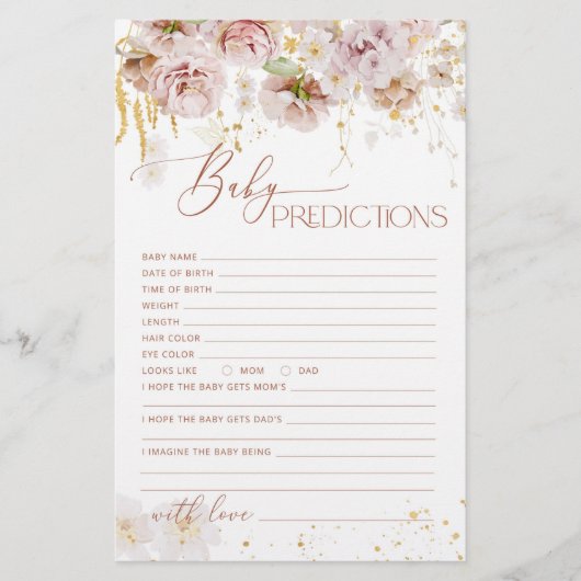 Tuinbloemen boho voorspellingen voor baby (Voorkant)