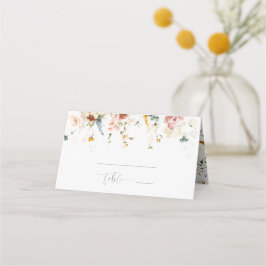 Tuinbloemen Botanische Bruiloftsdiner Plaatskaart Plaatskaartje