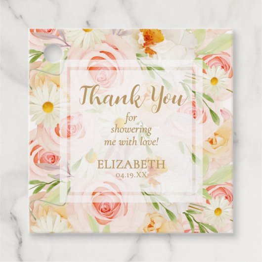 Tuinbloemen Bruiloft Feest Bedankjes Labels (Voorkant)