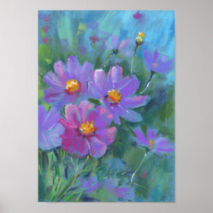 Tuinbloemen (Cosmos bipinnatus, Mexicaanse Pasen) Poster