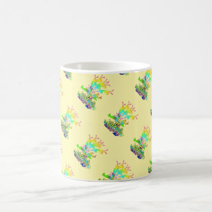 Tuinbloemen Diagonaal LT geel Koffiemok