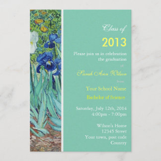 Tuinbloemen eindexamenfeest Iris vintage Kaart