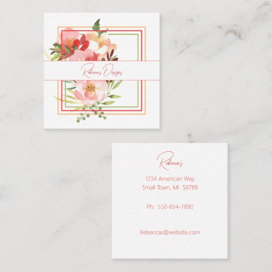 Tuinbloemen en Triple Lijst Visitekaartje (Voorkant / Achterkant)