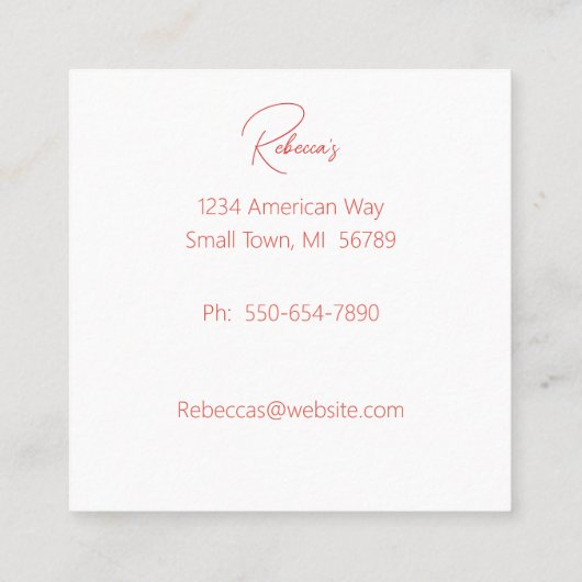 Tuinbloemen en Triple Lijst Visitekaartje (Achterkant)