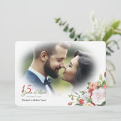 Tuinbloemen Foto Bruiloft / Jubileum Kaart (Staand voorkant)