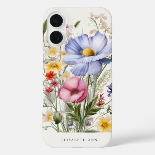 Tuinbloemen gepersonaliseerde naam Case-Mate iPhone case (Achterkant)