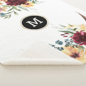 Tuinbloemen grens Dieprood en geel Sherpa Deken (3/4)