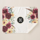 Tuinbloemen grens Dieprood en geel Sherpa Deken (Voorkant (horizontaal))