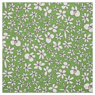 tuinbloemen groen stof