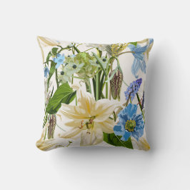 Tuinbloemen. Magische lelie, madeliefje, papaver b Kussen