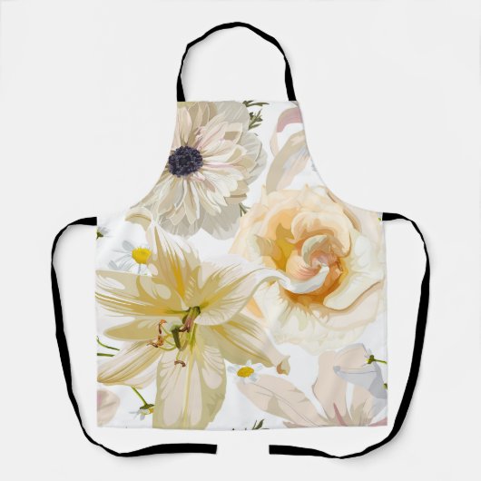 Tuinbloemen. Magische lelie, roos, anemoon. Schort (Voorkant)