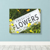 Tuinbloemen met vers afgesneden bloem 0753 canvas afdruk (Insitu (Houten vloer))