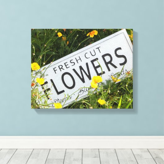 Tuinbloemen met vers afgesneden bloem 0753 canvas afdruk (Insitu (Houten vloer))