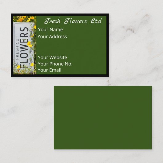 Tuinbloemen met vers afgesneden bloem 0753 visitekaartje (Voorkant / Achterkant)