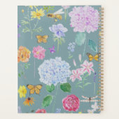 Tuinbloemen olieverfschilderij Effect turquoise Planner (Achterkant)