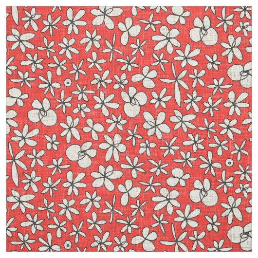 tuinbloemen rood stof (Swatch)