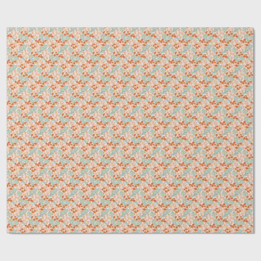 Tuinbloemen: roze, sinaasappel naadloos cadeaupapier (Vlak)