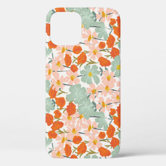Tuinbloemen: roze, sinaasappel naadloos Case-Mate iPhone case