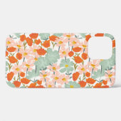 Tuinbloemen: roze, sinaasappel naadloos Case-Mate iPhone case (Achterkant (horizontaal))