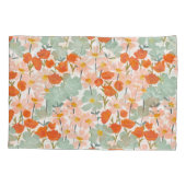 Tuinbloemen: roze, sinaasappel naadloos kussensloop (Achterkant)