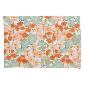 Tuinbloemen: roze, sinaasappel naadloos kussensloop (Voorkant)