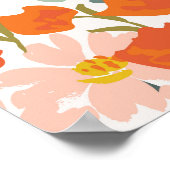 Tuinbloemen: roze, sinaasappel naadloos poster (Hoek)