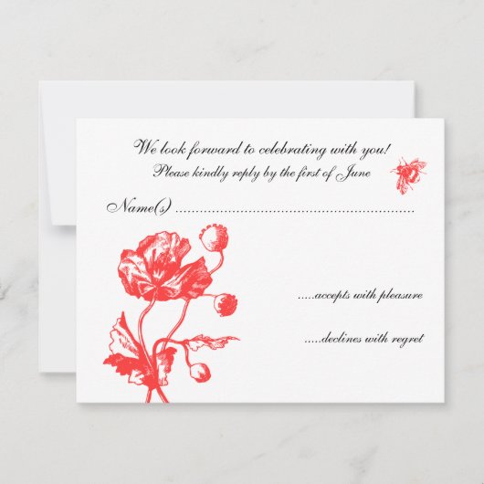 Tuinbloemen RSVP Kaart (Voorkant)