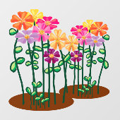 Tuinbloemen Ruitstickers Raamsticker (Vel)