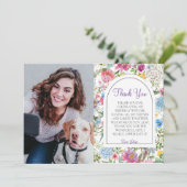 tuinbloemen script bedankkaart (Staand voorkant)