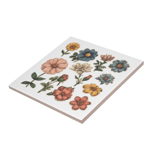  tuinbloemen tegeltje (Zijkant)