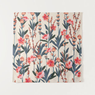 Tuinbloemen: tropische botanische Vintage Wandkleed