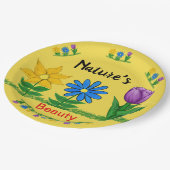  Tuinbloemen Tulp Zonnebloem Blauw Daisy Papieren Bordje (Gekanteld)