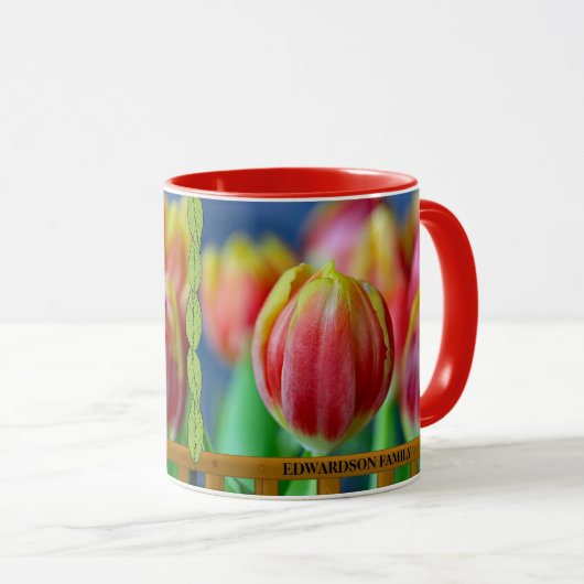 Tuinbloemen tulpen Ik hou van mijn persoonlijke tu Mok (Voorkant rechts)