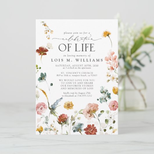 Tuinbloemen Viering van het leven Kaart (Staand voorkant)