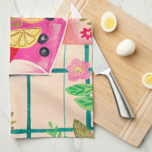 tuinbloemen voor de drink van fruit theedoek (Quarter Fold)