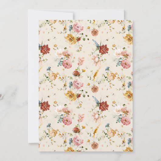  Tuinbloemen Waterverf Bruidsthee Kaart (Achterkant)