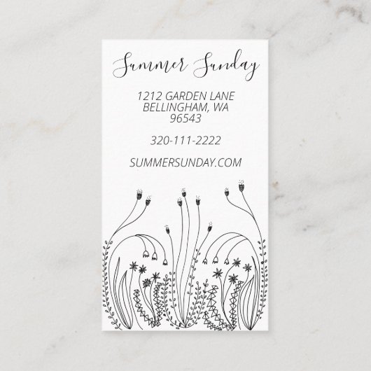 Tuinbocht Kunstbloemige Planten Wilde bloemen 5 Klantenkaartje (Achterkant)