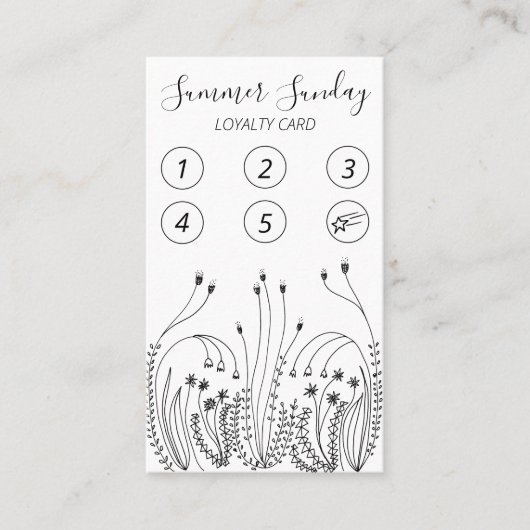 Tuinbocht Kunstbloemige Planten Wilde bloemen 5 Klantenkaartje (Voorkant)