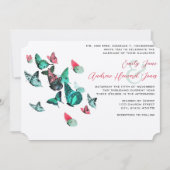 Tuinbocht voor buitengebruik Roze en Neo Mint Wedd Kaart (Voorkant)