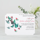 Tuinbocht voor buitengebruik Roze en Neo Mint Wedd Kaart (Staand voorkant)