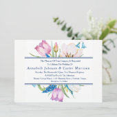 Tuinboeket Bloemenbruiloft uitnodiging (Staand voorkant)