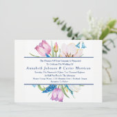 Tuinboeket Bloemenbruiloft uitnodiging (Staand voorkant)